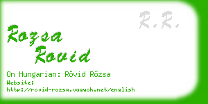 rozsa rovid business card